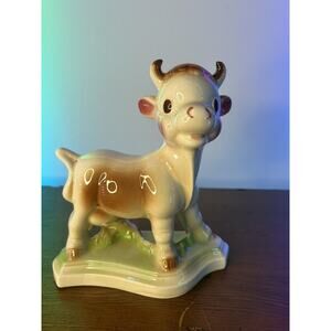 1940’s Rempel Enterprises Diamond Pottery Co. Milky the Cow Ceramic Statue